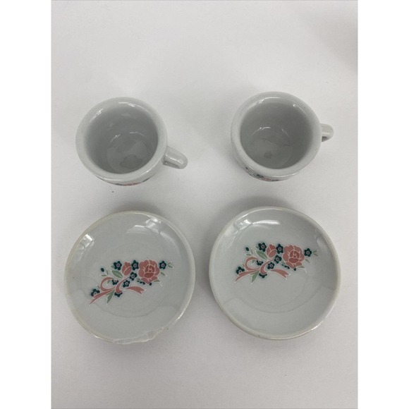 Vintage Child’s China Tea Set Battat Floral 5 PCs Great for 18 Inch Dolls - Picture 4 of 10